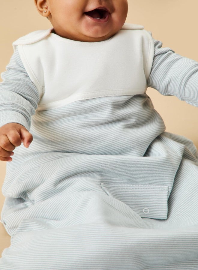 MORI Baby Unisex Clever Sleep Sack in Blue Stripe with Fitted Neck - Two Way Zip Sleeping Bag - Breathable Swaddle - 1.5 TOG - Image 5